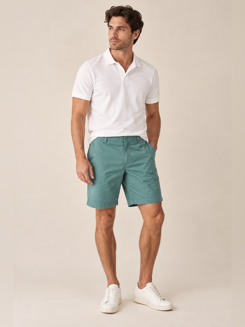 Zegna Summer Chino Linen Cotton Shorts Sage Green Size 56/approximately XL/XXL